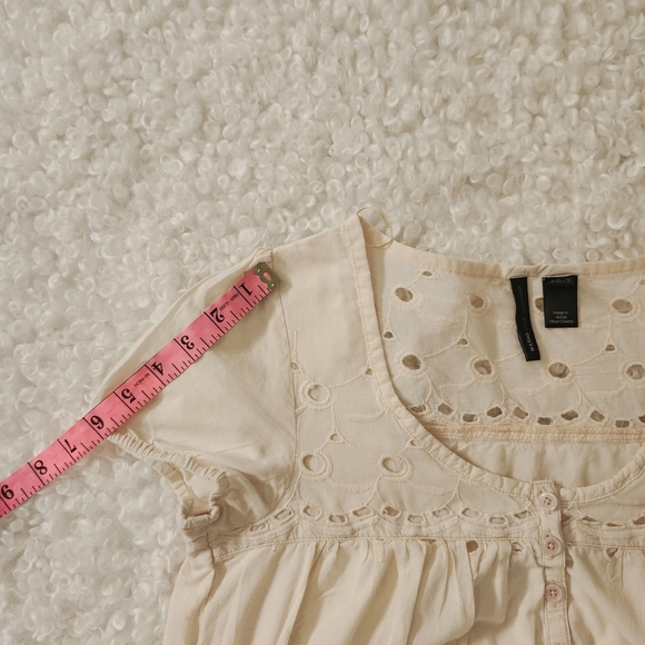 MANGO Eyelet Embroidered Babydoll Dress Size US S / EU M Summer Romantic Boho - Picture 9 of 13